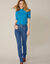 Rechte jeans met hoge taille - kleine lengte (stone)