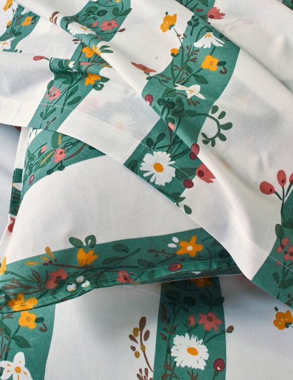 Linge de lit C&eacute;leste en coton imprim&eacute;  (vert)