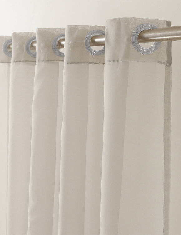 Panneau voile uni finition &oelig;illets (gris perle)