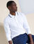 Effen polo in piquétricot met lange mouwen (wit)