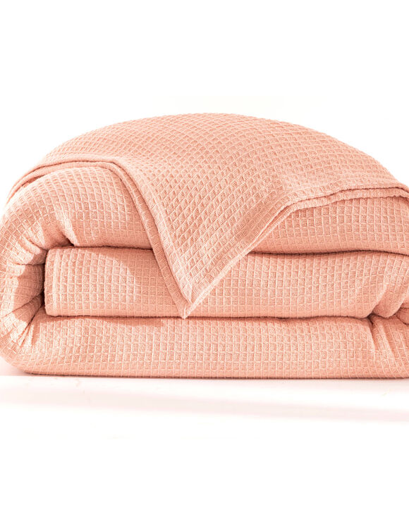 Couverture climatisante nid d'abeille 350 g/m&sup2; (rose poudr&eacute;)