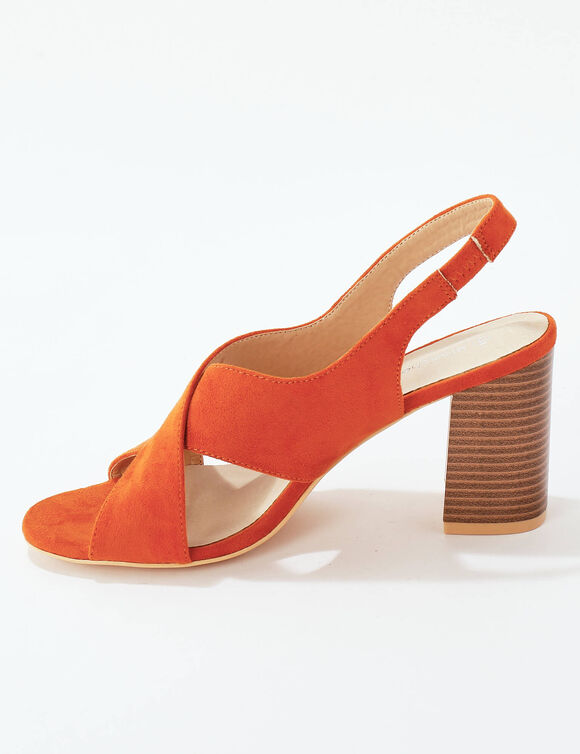 Sandales crois&eacute;es &agrave; talon (terracotta)