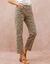 Broek in recht model, met luipaardprint (beige / chocolade)