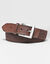 Rekbare gevlochten riem met leren details (chocolade)