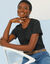 T-shirt met ronde hals en korte mouwen, detail in broderie anglaise (zwart)