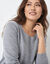 Pull col rond uni, manches longues, toucher doux (gris chin&eacute;)