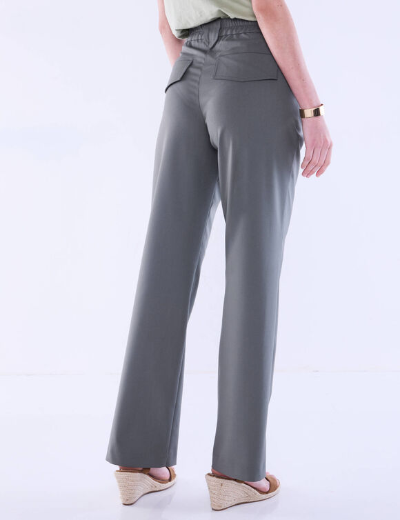 Pantalon droit large, uni (bronze)