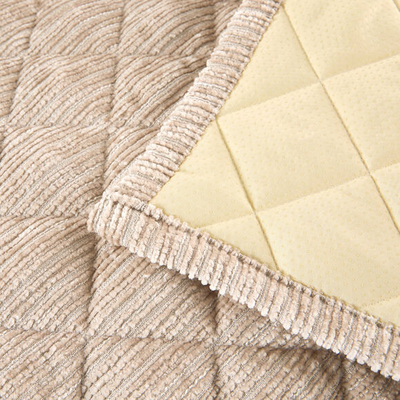 Prot&egrave;ge-assise canap&eacute; chenille matelass&eacute;e antiglisse (gr&egrave;ge)