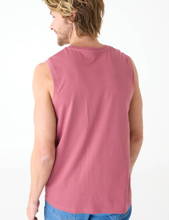 Mouwloos T-shirt met ronde hals - set van 3 (donkerroze + lichtroze + beige)