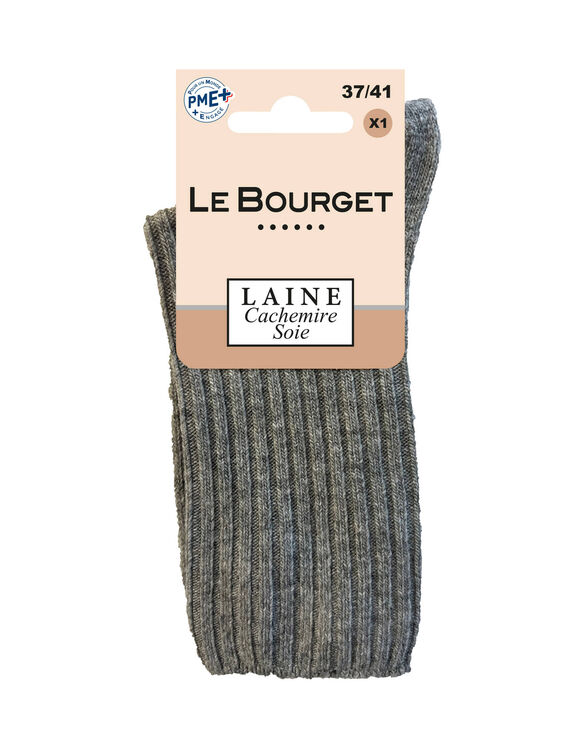 Chaussettes modal avec cachemire et soie (gris chin&eacute;)