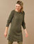 Tuniektrui met knoopsluiting en mohairtouch (bronskleur)