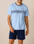 Pyjamashorts van katoenjersey met korte mouwen (blauw / marine)