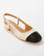 Tweekleurige pumps in slingback model (beige / zwart)