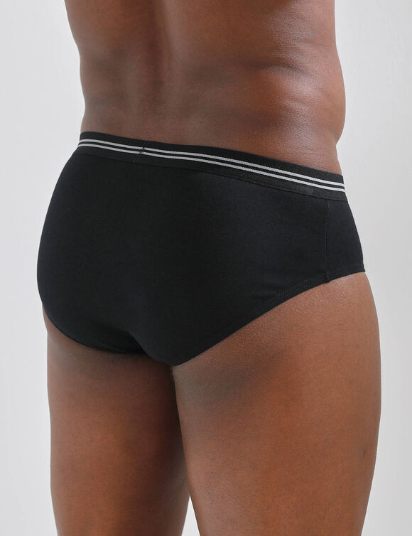 Slip uni noir ceinture ray&eacute;e - lot de 4 (noir)