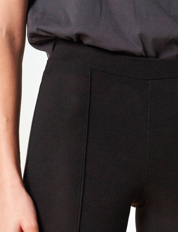 Legging plis piqués, taille élastiquée (noir)