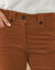 Broek in ribvelours met recht model (karamel)