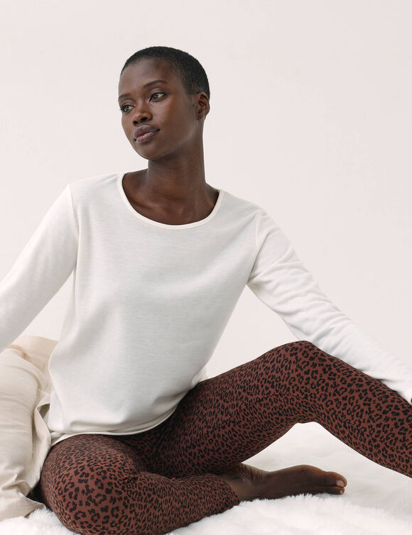 Legging long imprim&eacute; animalier - chaleur mod&eacute;r&eacute;e  (chocolat / noir)
