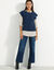 Pull torsadé sans manches, épaules tombantes (marine)