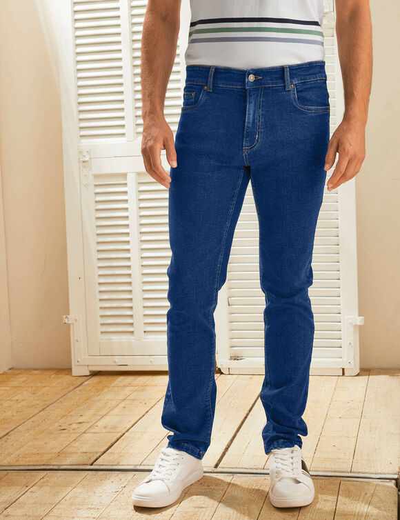 Jean droit basique coton stretch - L28 (stone)