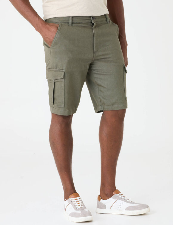 Cargobermuda in ultrastretch keperstof (kaki)