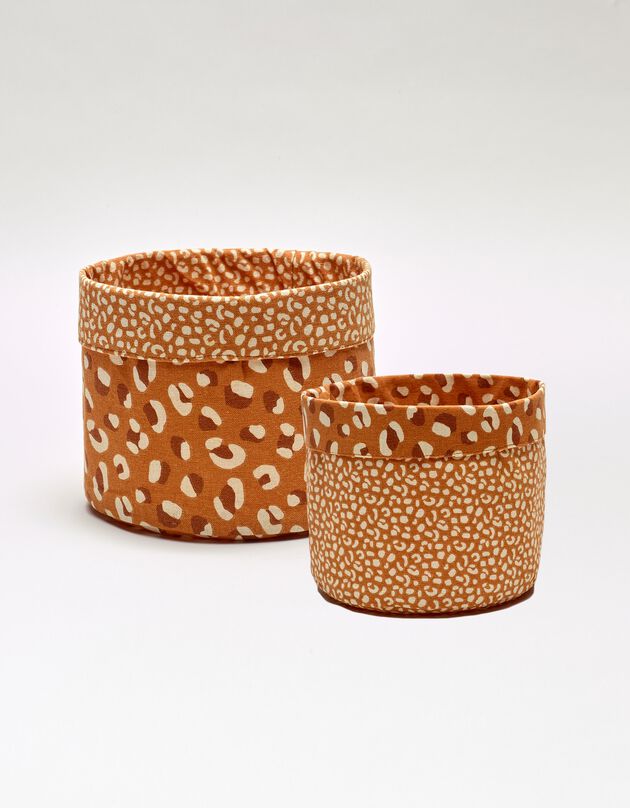 Bedrukt opbergmandje Savana - set van 2 (karamel)