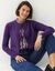 Gilet en maille &agrave; nouettes, uni (violet gris&eacute;)