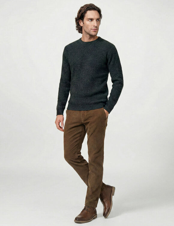 Pantalon chino velours fines c&ocirc;tes  (taupe)