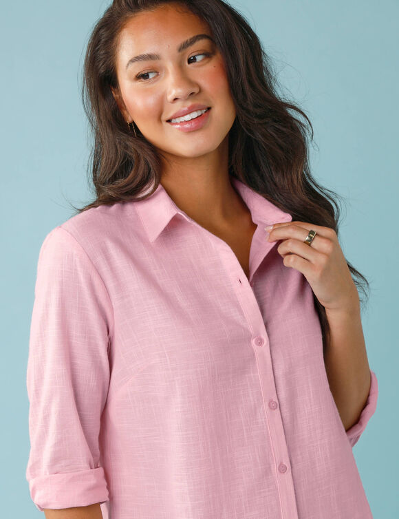 Chemise unie, Sp&eacute;cial Petites (rose)