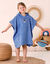 Gepersonaliseerde kinderbadponcho Stitch®, katoenen badstof en velours - 280g/m2 (blauw)
