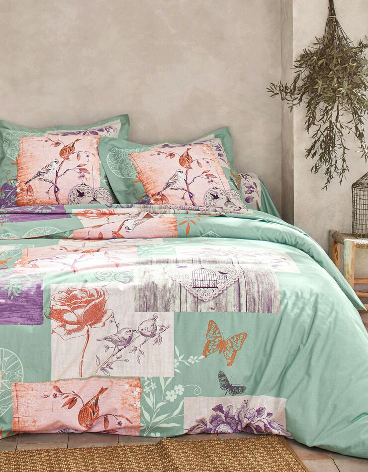 Linge de lit Agathe coton (vert)