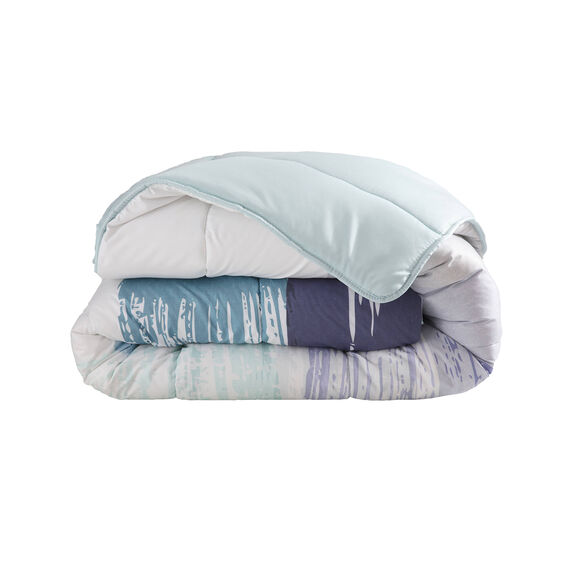 Couette microfibre imprim&eacute;e Pastel 400g/m2 (bleu)