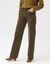 Pantalon velours coupe large taille haute, stature moyenne (kaki)