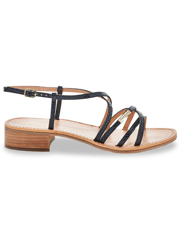 Leren sandalen met hak Harryna (zwart)