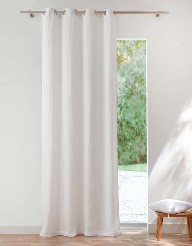 Rideau double gaze de coton (blanc)