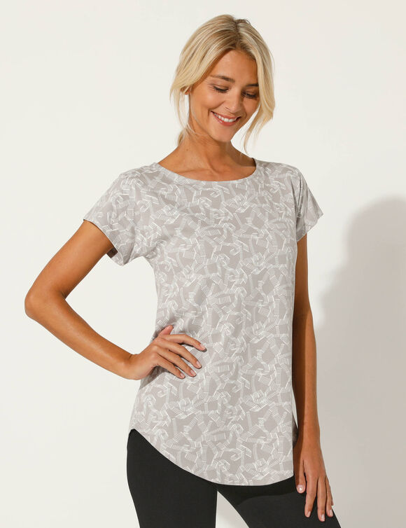 Tee-shirt manches courtes, imprimé (gris)