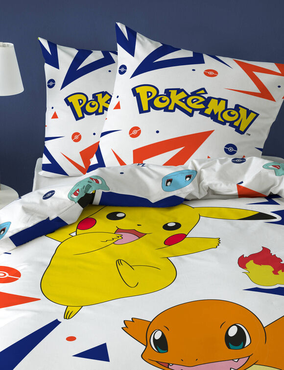 Bedlinnenset Pokémon - katoen (geel / wit)