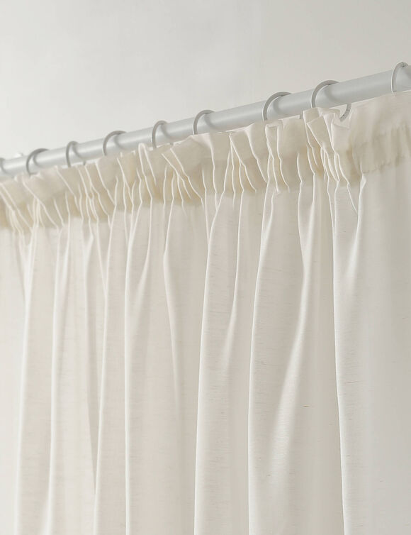 Panneau lin polyester base plombée finition galon fronceur (crème)