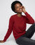 Pull col rond, laine d'agneau (bordeaux)