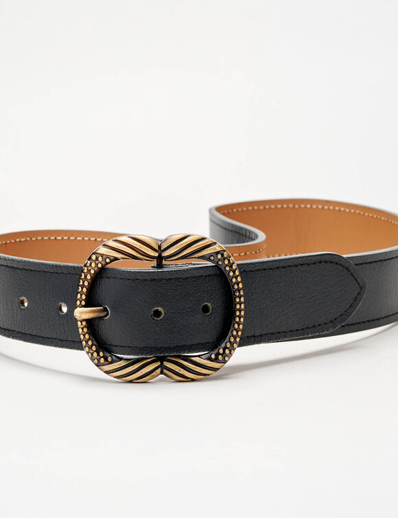 Ceinture boucle dorée (noir)