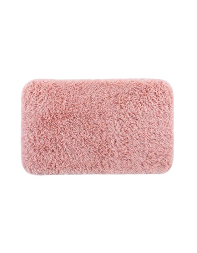Tapis fausse fourrure - rectangulaire (rose)