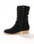 Bottes mi-hautes pliss&eacute;es &agrave; petit talon effet bois (noir)