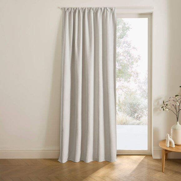 Verduisterend en isolerend gordijn met fronsgalon (gebroken wit)