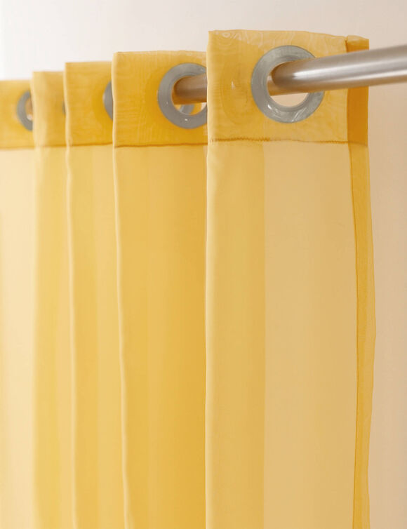 Panneau voile uni finition &oelig;illets (jaune)