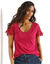 T-shirt manches courtes, macram&eacute; (rose indien)
