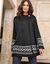 Capevest in jacquard, opstaande hals (zwart)