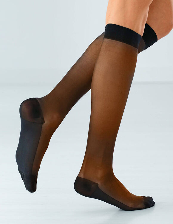 Mi-bas anti fatigue 140 deniers - lot de 2 paires (noir)