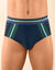 Slip met hoge taille en contrasterende strepen - set van 6 (antraciet + marine)