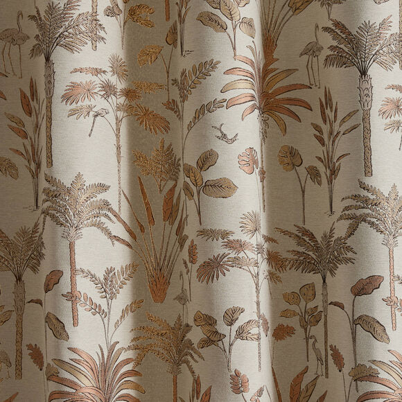Gordijn in jacquard met palmboommotief (terracotta)