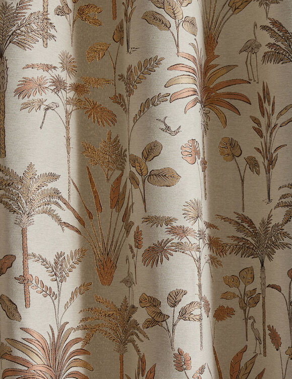 Gordijn in jacquard met palmboommotief (terracotta)