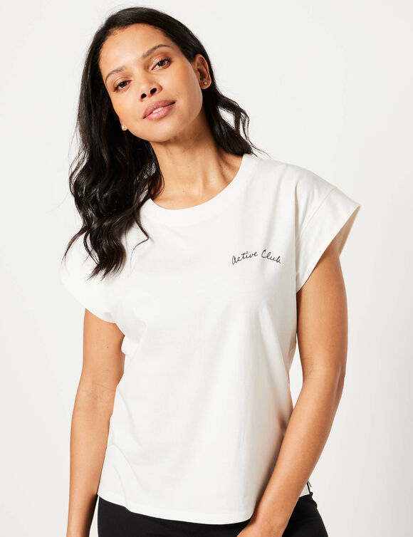 T-shirt, volume ample (écru)